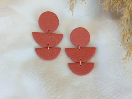 Cinnamon statement polymer clay dangle earrings