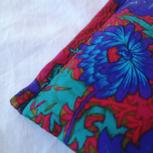 Lavender eye pillow Kaffe Fassett Floral detail