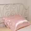 Pink satin pillowcase