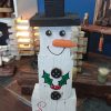 Large block snowman Christmas decoration