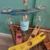 Wine bottle and twin glass displays - Image 3