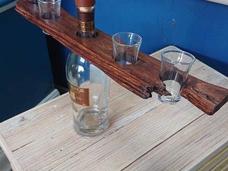 Driftwood Spirit/liquor and shot glass display