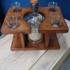 Handmade single bottle/ 4 shot glass display piece - Image 7