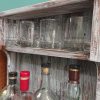 Rustic, repurposed wood, wall-mounted drinks bar with shelf - Image 6