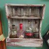 Rustic, repurposed wood, wall-mounted drinks bar with shelf - Image 5