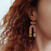 Cinnamon, marbled boho polymer clay earrings - Image 2