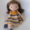 Handmade crocheted set of clothes for doll Mari - Colourful Stripes