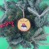 Pebble Ornaments On Wood Slices - Image 27