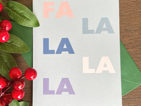 Christmas Card | FA LA LA LA LA | Bold Pastel Holiday Design