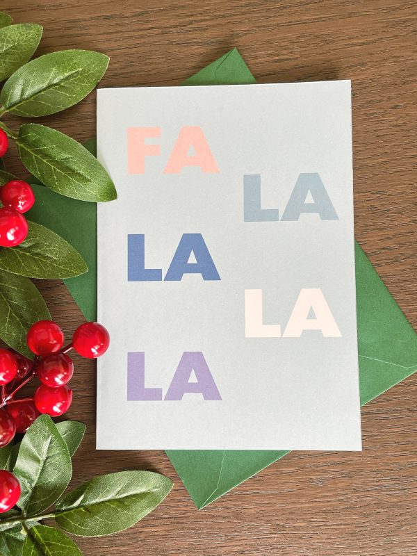 Christmas Card | FA LA LA LA LA | Bold Pastel Holiday Design