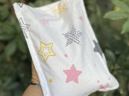 Linseed Pillows - Stars Pink & Yellow