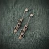 Silver square earrings - Image 2