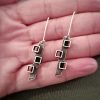 Silver square earrings - Image 3