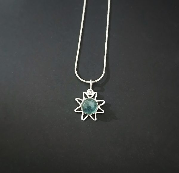 Apatite silver sun necklace - Image 2