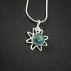 Apatite silver sun necklace