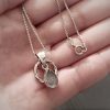 Silver apatite tear pendant in silver square chain - Image 5