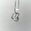 Silver apatite tear pendant in silver square chain - Image 3