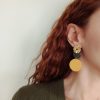 Glitter black and gold statement earrings - Image 2