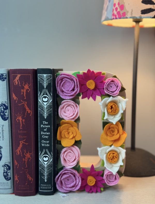 Vibrant Felt-Decorated Letter Bookends