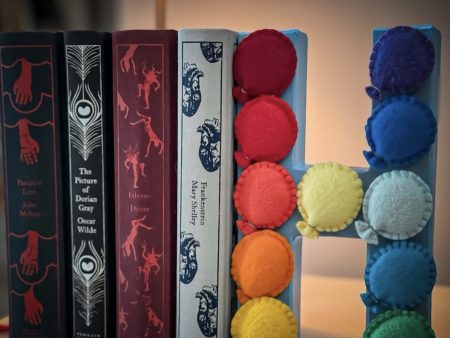 Vibrant Felt-Decorated Letter Bookends - H