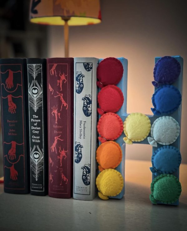 Vibrant Felt-Decorated Letter Bookends - Image 3