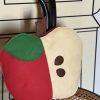 Whimsical Decorative Felt Apple Cushion -27x20cm