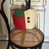 Whimsical Decorative Felt Apple Cushion -27x20cm