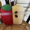 Whimsical Decorative Felt Apple Cushion -27x20cm