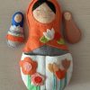 Adorable mum and 2 babies felt nesting dolls