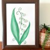 Lily of the Valley plant made with seaglass pieces, perfect as a unique gift! - Image 3