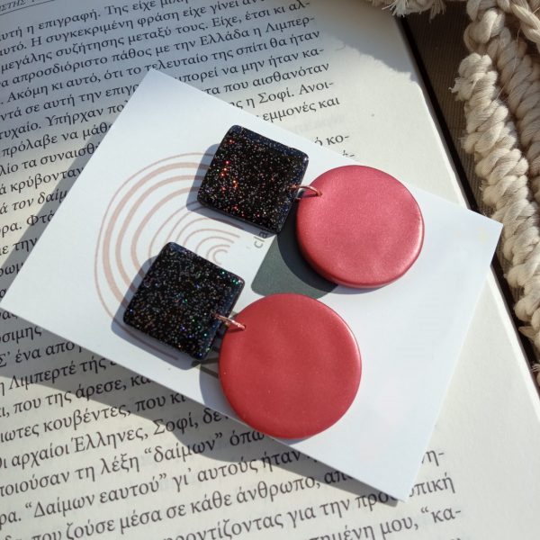 Square and circle earrings - Image 2