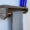 Kitchen Towel Holder With Shelf- Solid Wood