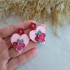 Floral heart earrings
