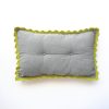 green & grey buttoned comfort cushion - whole