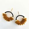 the "Golden desert" earrings // yellow and black crocheted women's earrings - both