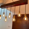 Hanging Pendant Light Rustic Solid Wood