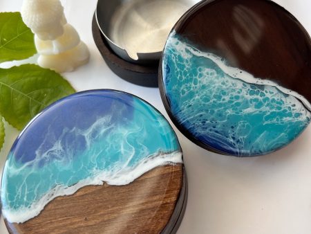 Ocean resin ashtray
