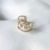 Gold Sparkle Pearl Earring Cuff - Image 4