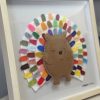 Cute Framed Felt Hedgehog with Multicoloured spines