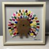 Cute Framed Felt Hedgehog with Multicoloured spines