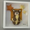 Adorable Felt Sleepy Teddy Framed Wall Decor