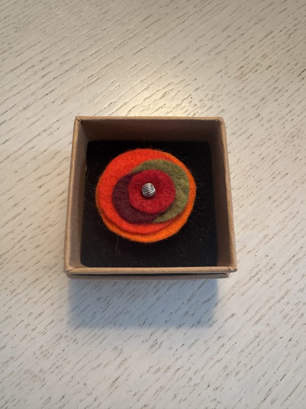 Bright Adjustable Felt Ring - Orange