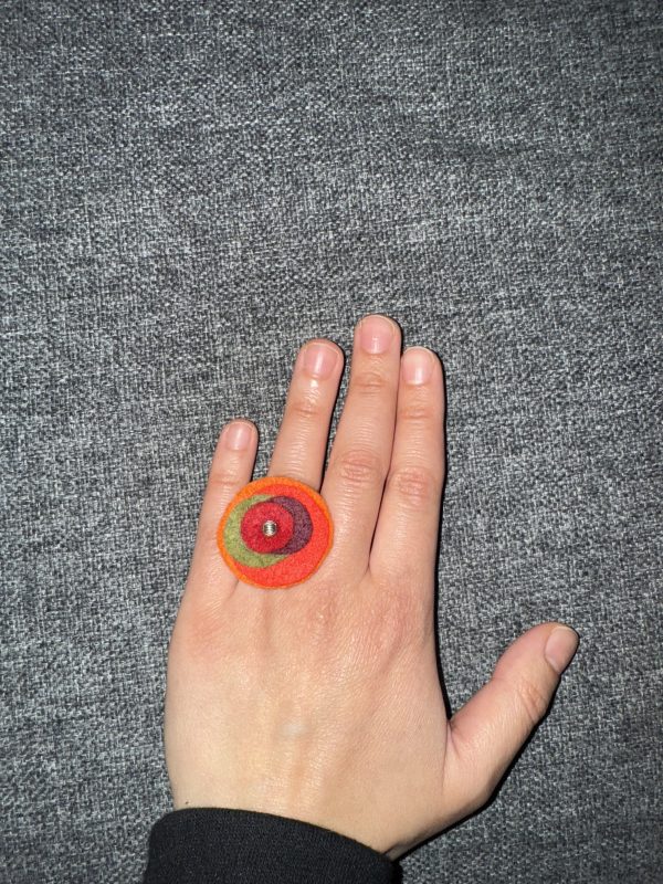 Bright Adjustable Felt Ring - Orange