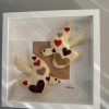 Beautiful Handmade Felt Art - "Love Birds" Framed Wall Decor