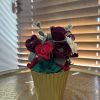 Elegant Felt Flower Pot - Roses