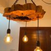 Hanging Lights Olive Wood Live Edge - Image 4