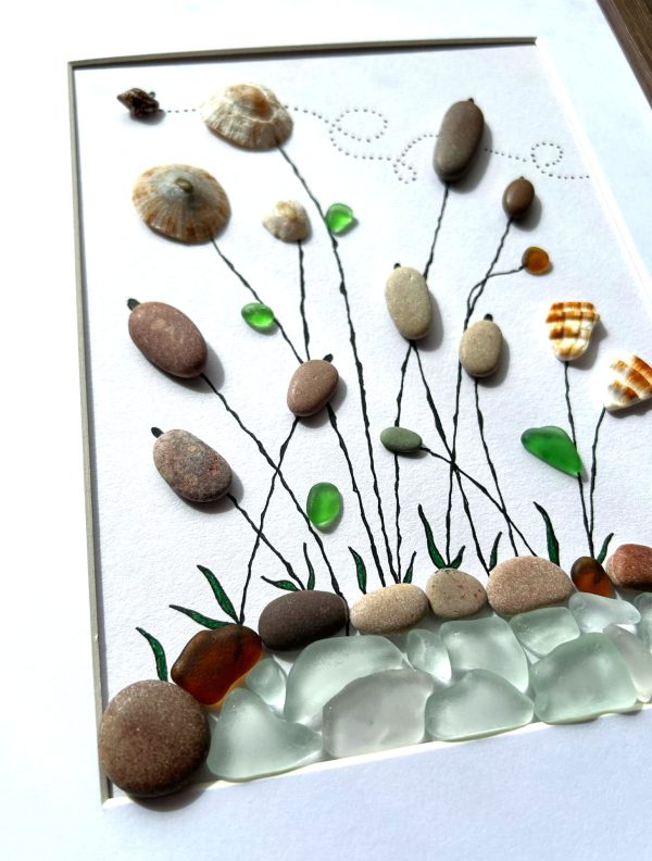 Seaglass and pebble art