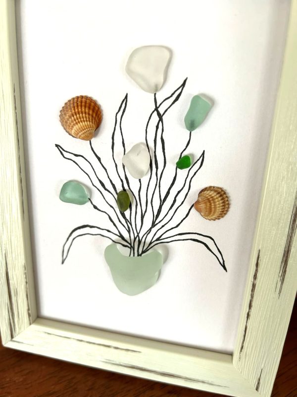 Seaglass and Seashell Framed Art