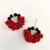 the "Lady in red" earrings // playful & elegant red & black women's earrings - both