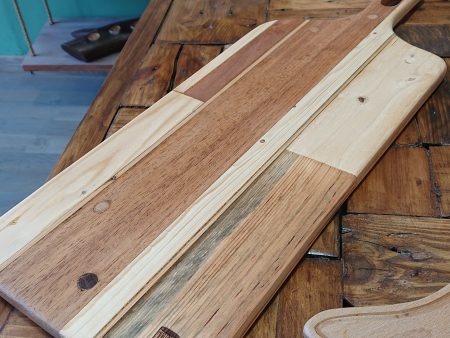Unique multi-wood serving board